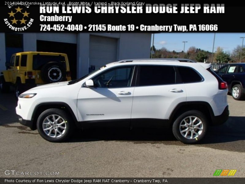 Bright White / Iceland - Black/Iceland Gray 2014 Jeep Cherokee Latitude 4x4