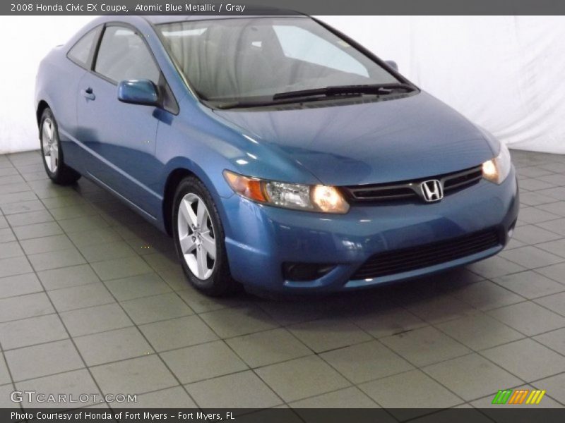 Atomic Blue Metallic / Gray 2008 Honda Civic EX Coupe