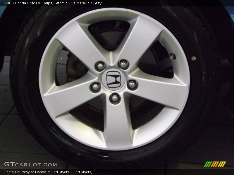 Atomic Blue Metallic / Gray 2008 Honda Civic EX Coupe