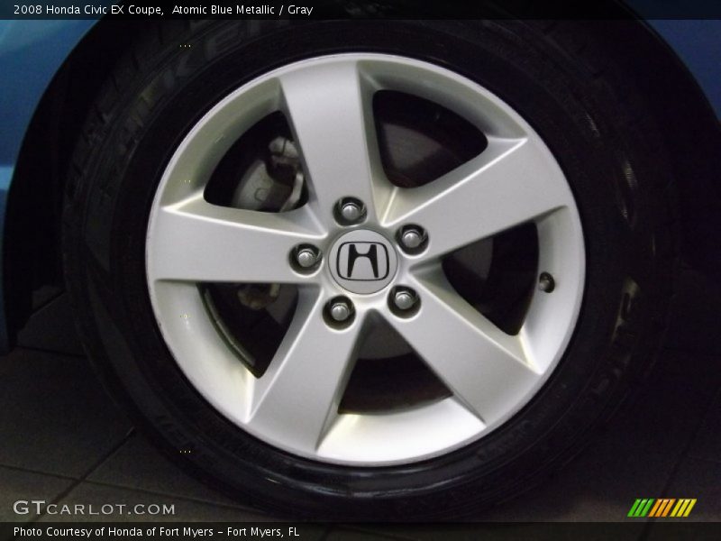 Atomic Blue Metallic / Gray 2008 Honda Civic EX Coupe