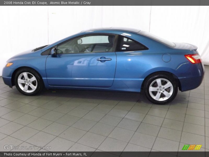 Atomic Blue Metallic / Gray 2008 Honda Civic EX Coupe