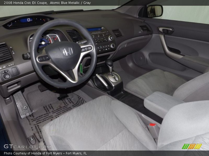 Atomic Blue Metallic / Gray 2008 Honda Civic EX Coupe