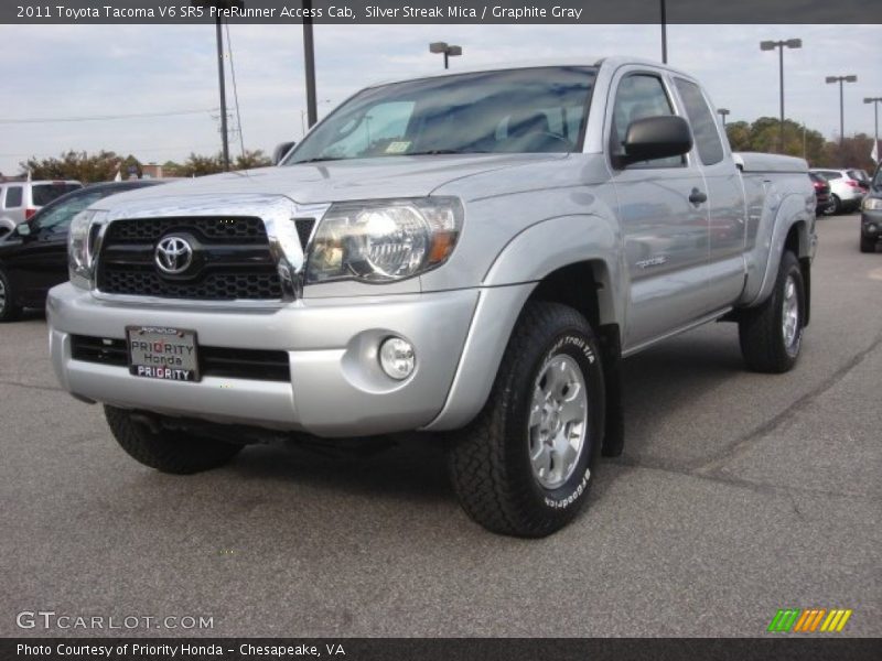 Silver Streak Mica / Graphite Gray 2011 Toyota Tacoma V6 SR5 PreRunner Access Cab