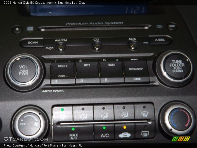 Atomic Blue Metallic / Gray 2008 Honda Civic EX Coupe