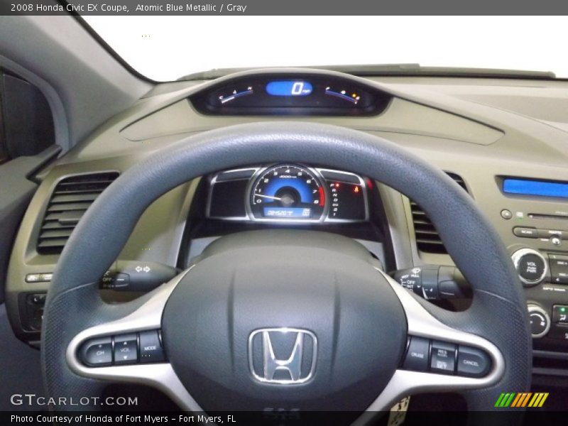 Atomic Blue Metallic / Gray 2008 Honda Civic EX Coupe