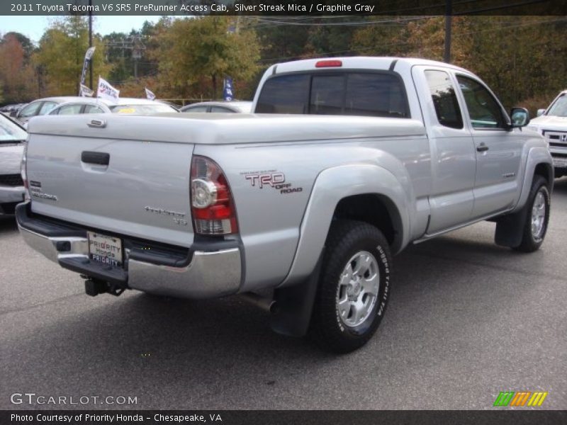 Silver Streak Mica / Graphite Gray 2011 Toyota Tacoma V6 SR5 PreRunner Access Cab