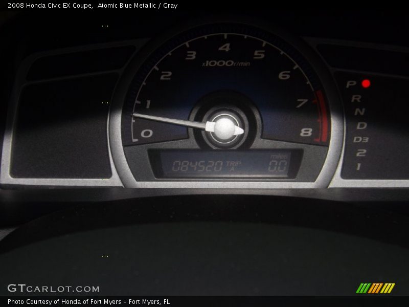 Atomic Blue Metallic / Gray 2008 Honda Civic EX Coupe