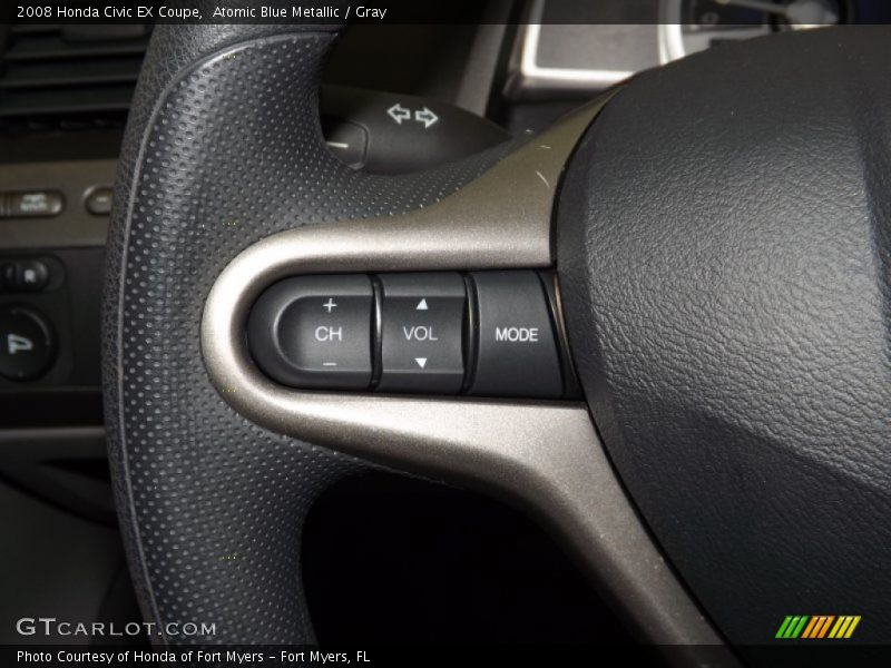 Atomic Blue Metallic / Gray 2008 Honda Civic EX Coupe