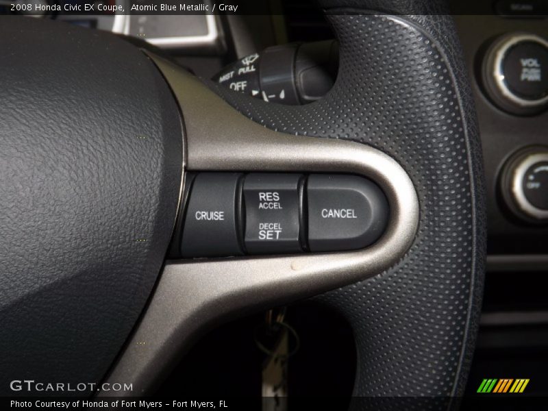 Atomic Blue Metallic / Gray 2008 Honda Civic EX Coupe