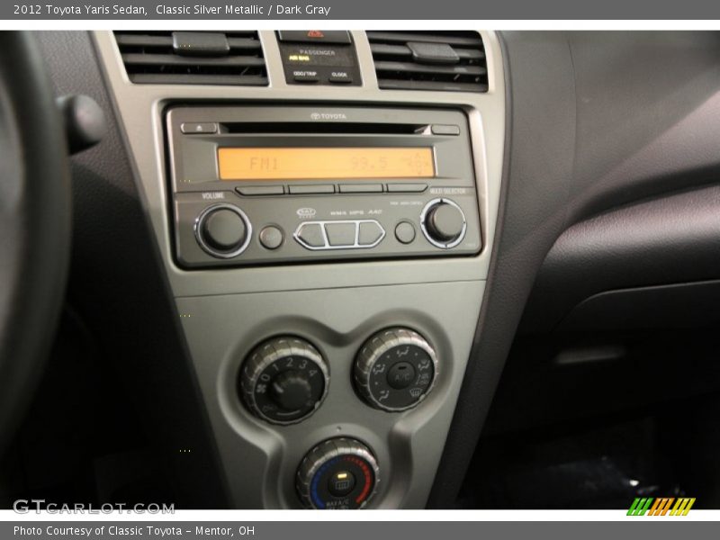 Classic Silver Metallic / Dark Gray 2012 Toyota Yaris Sedan