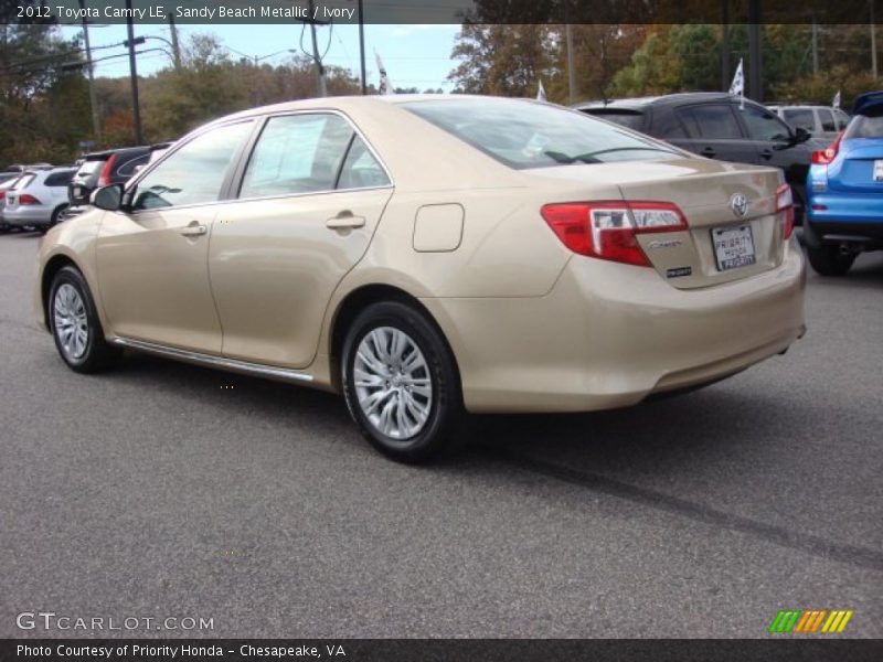 Sandy Beach Metallic / Ivory 2012 Toyota Camry LE