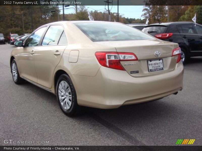 Sandy Beach Metallic / Ivory 2012 Toyota Camry LE