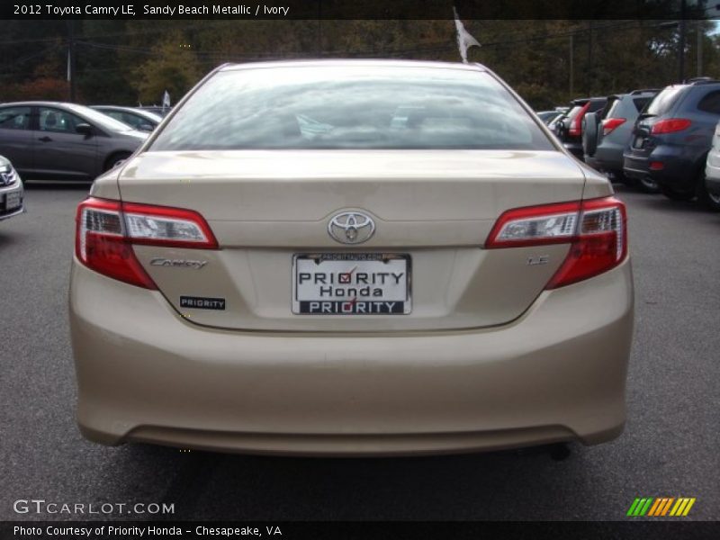 Sandy Beach Metallic / Ivory 2012 Toyota Camry LE