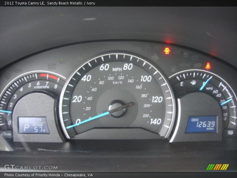 Sandy Beach Metallic / Ivory 2012 Toyota Camry LE