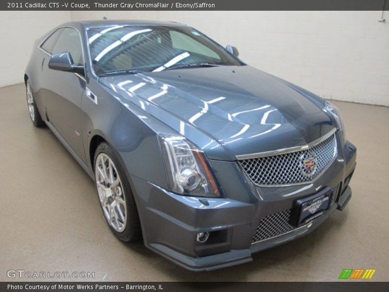Thunder Gray ChromaFlair / Ebony/Saffron 2011 Cadillac CTS -V Coupe