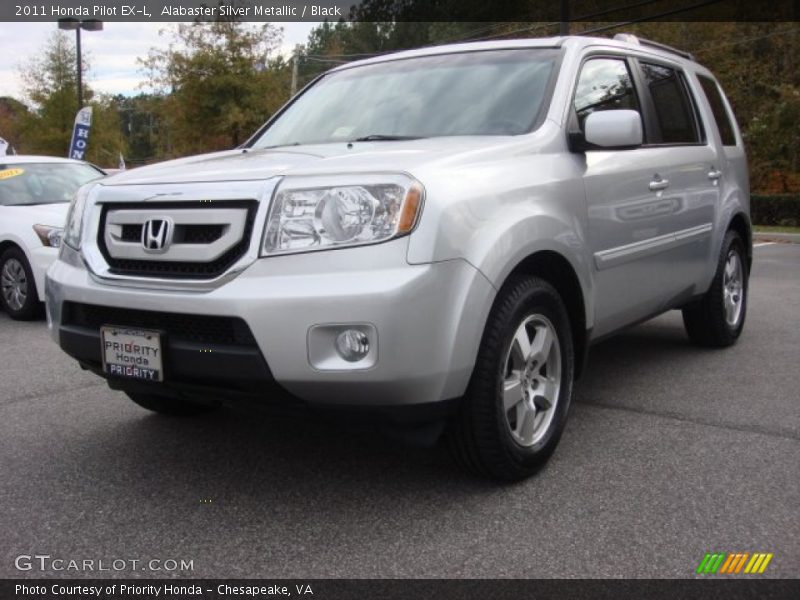 Alabaster Silver Metallic / Black 2011 Honda Pilot EX-L