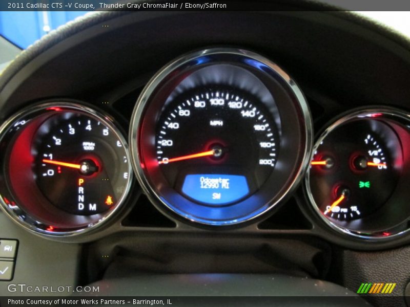 Thunder Gray ChromaFlair / Ebony/Saffron 2011 Cadillac CTS -V Coupe