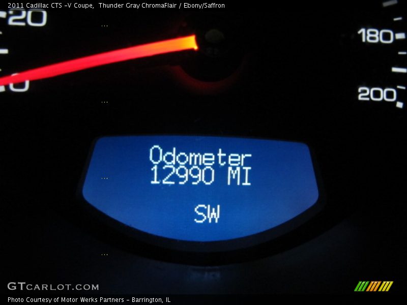 Thunder Gray ChromaFlair / Ebony/Saffron 2011 Cadillac CTS -V Coupe