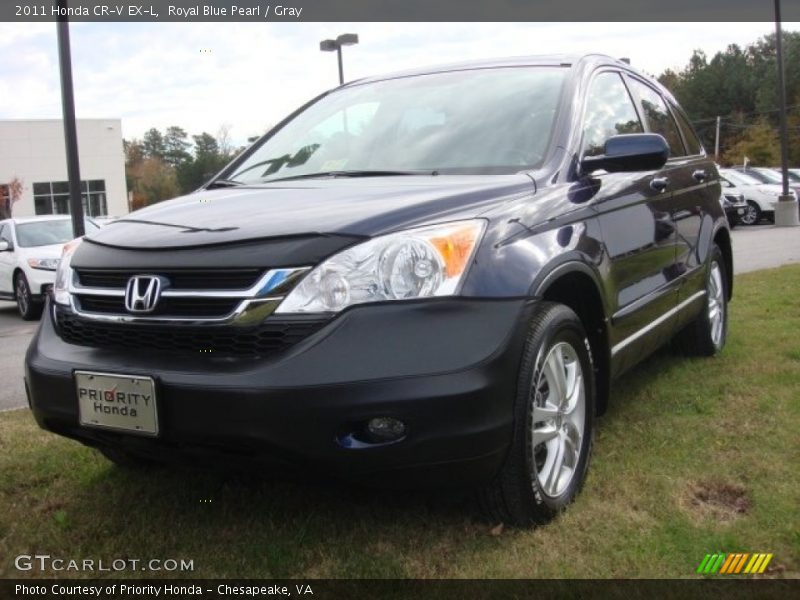 Royal Blue Pearl / Gray 2011 Honda CR-V EX-L