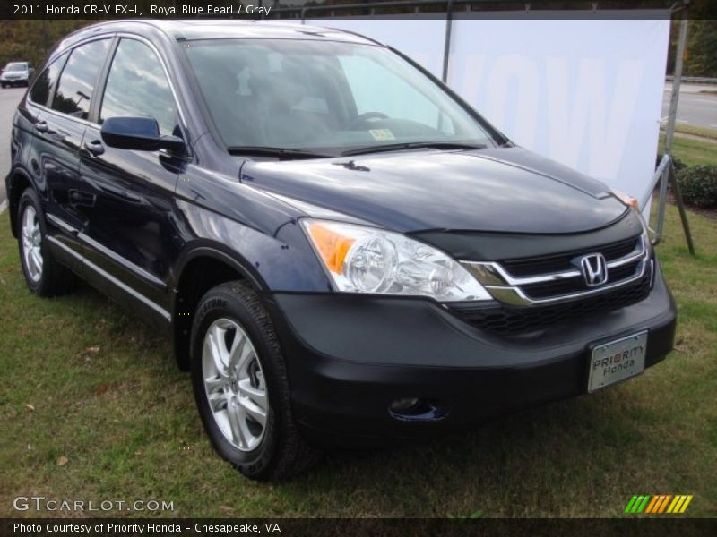 Royal Blue Pearl / Gray 2011 Honda CR-V EX-L