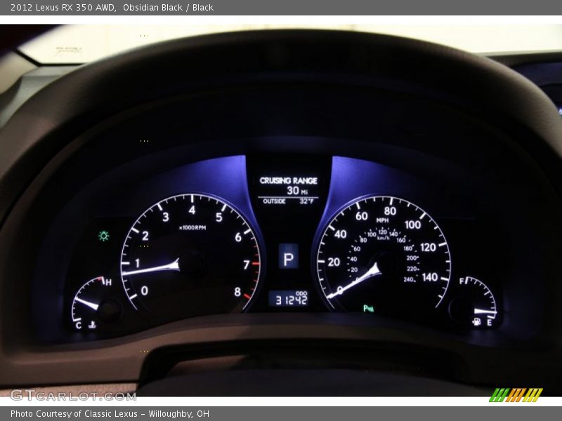 Obsidian Black / Black 2012 Lexus RX 350 AWD