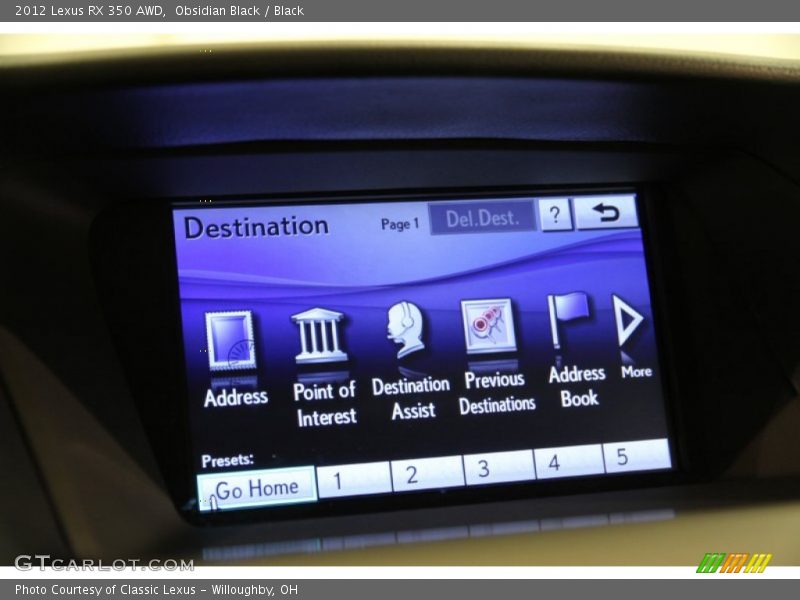 Obsidian Black / Black 2012 Lexus RX 350 AWD