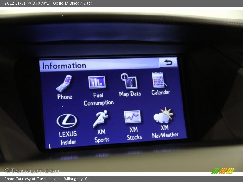 Obsidian Black / Black 2012 Lexus RX 350 AWD