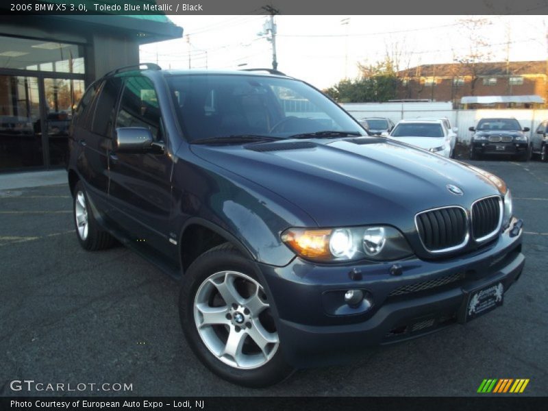 Toledo Blue Metallic / Black 2006 BMW X5 3.0i