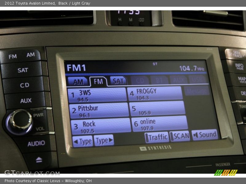 Black / Light Gray 2012 Toyota Avalon Limited