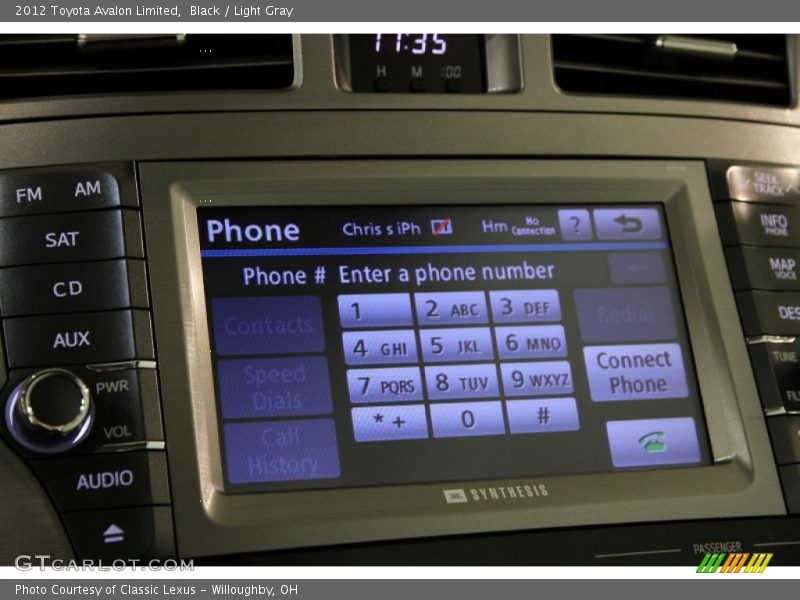 Black / Light Gray 2012 Toyota Avalon Limited