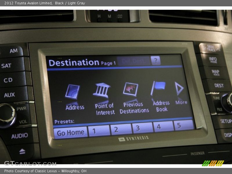 Black / Light Gray 2012 Toyota Avalon Limited