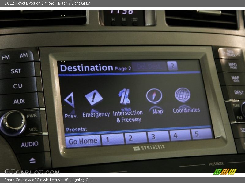 Black / Light Gray 2012 Toyota Avalon Limited