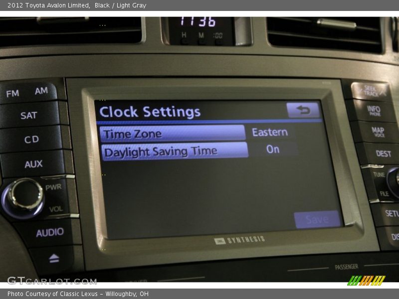 Black / Light Gray 2012 Toyota Avalon Limited