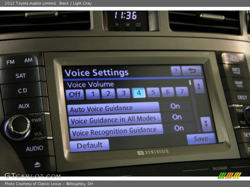 Black / Light Gray 2012 Toyota Avalon Limited
