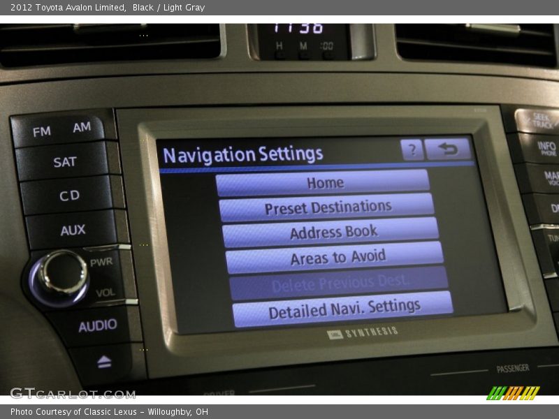 Black / Light Gray 2012 Toyota Avalon Limited