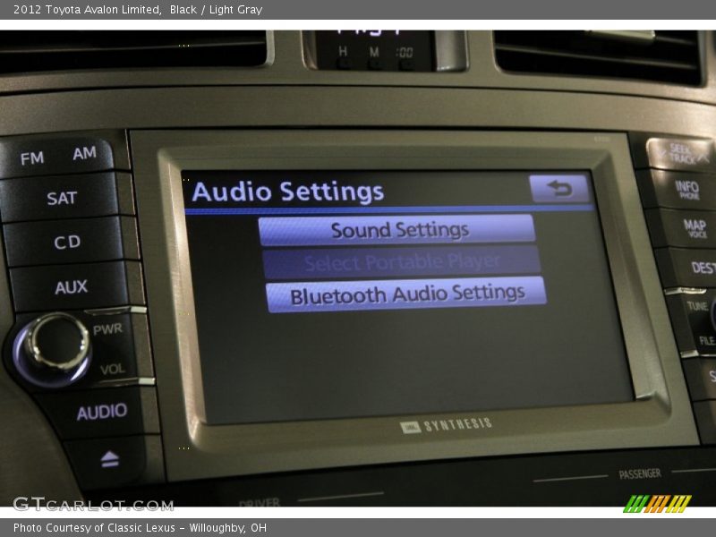 Black / Light Gray 2012 Toyota Avalon Limited