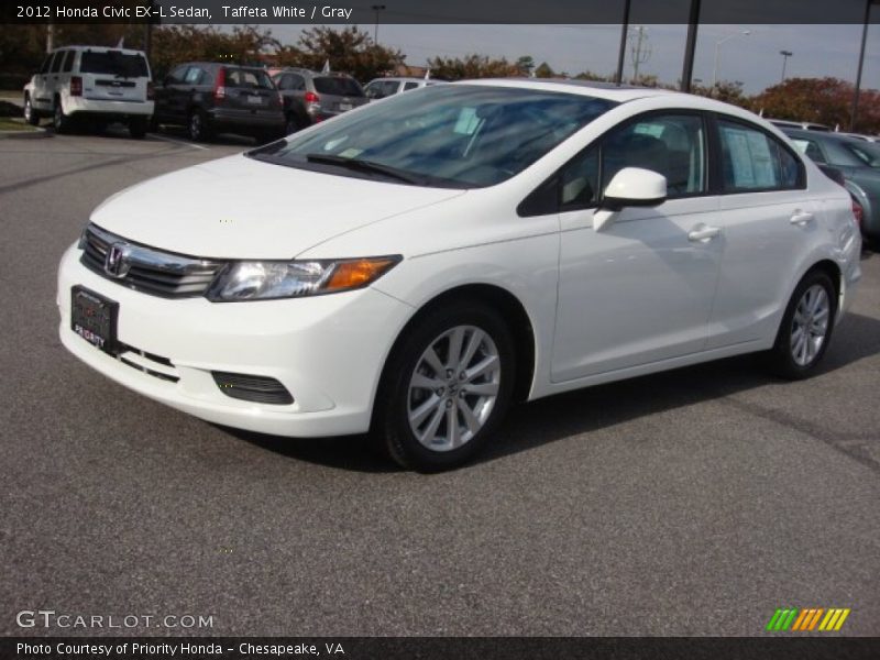 Taffeta White / Gray 2012 Honda Civic EX-L Sedan