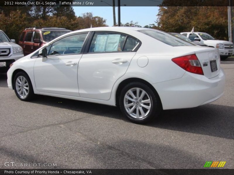 Taffeta White / Gray 2012 Honda Civic EX-L Sedan