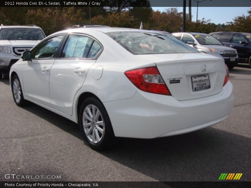 Taffeta White / Gray 2012 Honda Civic EX-L Sedan