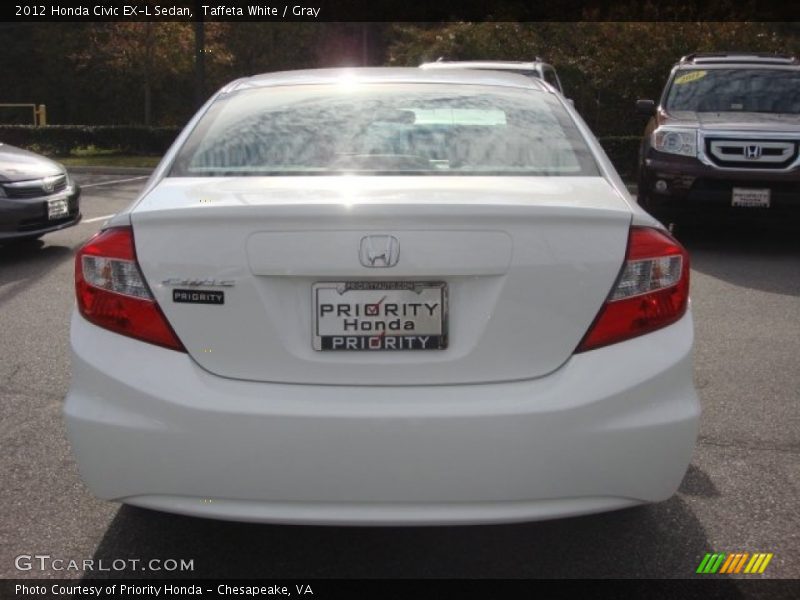 Taffeta White / Gray 2012 Honda Civic EX-L Sedan