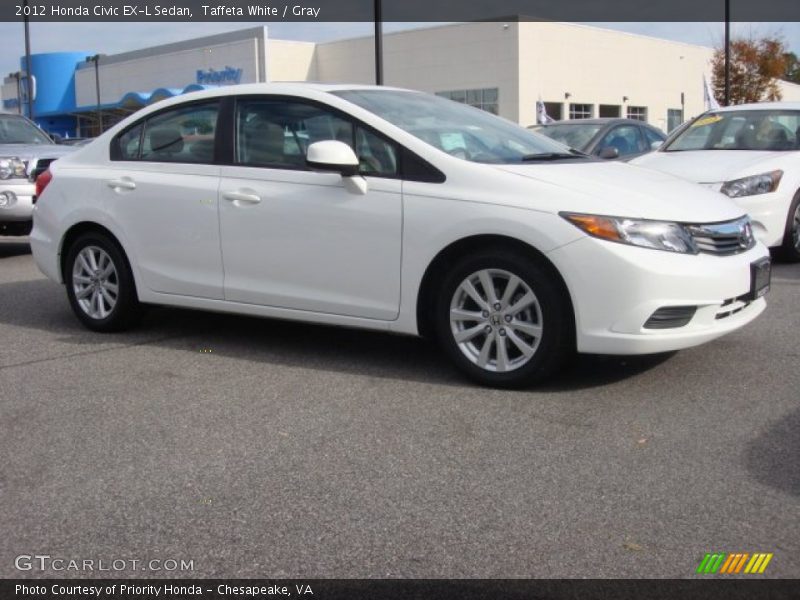 Taffeta White / Gray 2012 Honda Civic EX-L Sedan