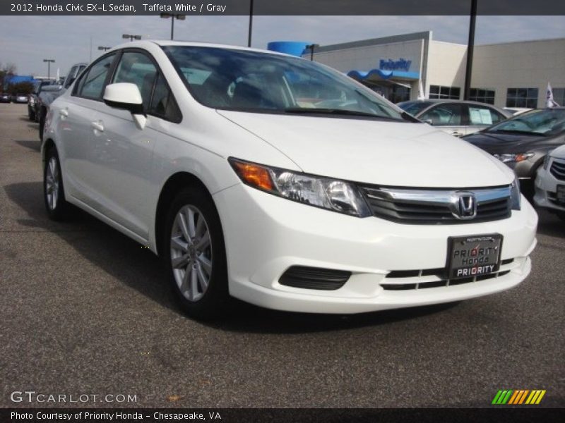 Taffeta White / Gray 2012 Honda Civic EX-L Sedan