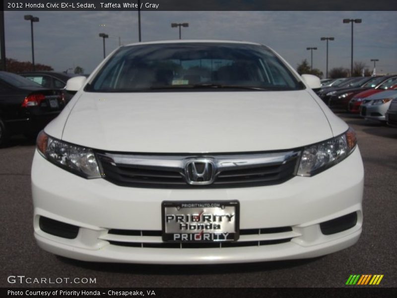 Taffeta White / Gray 2012 Honda Civic EX-L Sedan