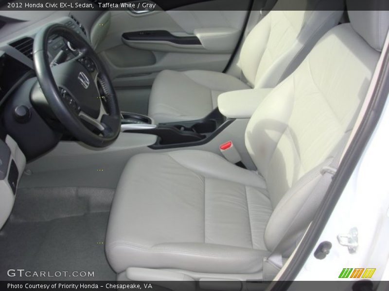 Taffeta White / Gray 2012 Honda Civic EX-L Sedan