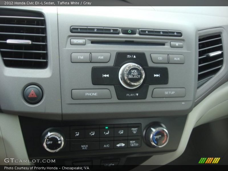 Taffeta White / Gray 2012 Honda Civic EX-L Sedan