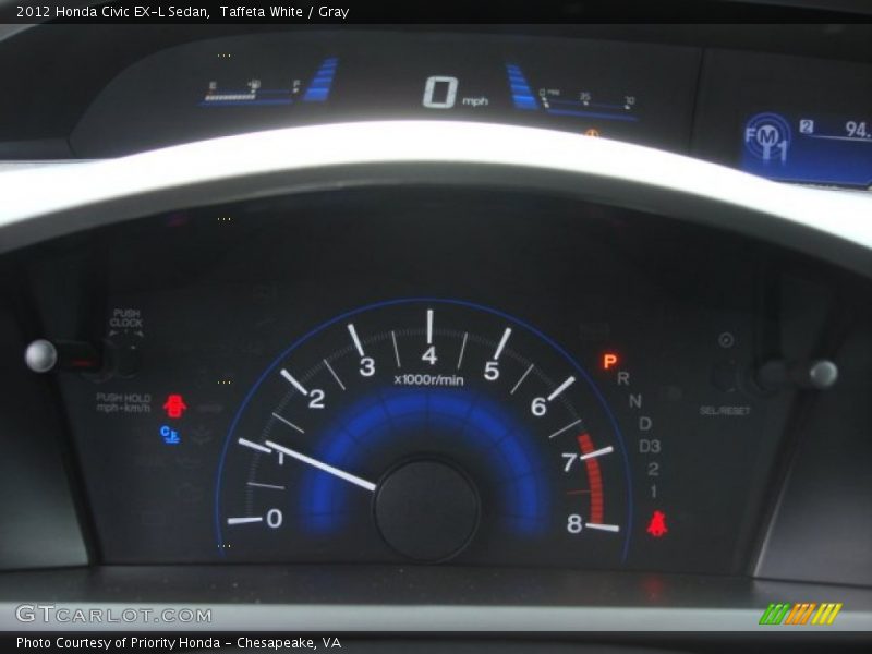 Taffeta White / Gray 2012 Honda Civic EX-L Sedan