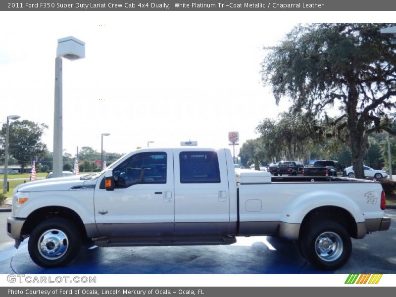 White Platinum Tri-Coat Metallic / Chaparral Leather 2011 Ford F350 Super Duty Lariat Crew Cab 4x4 Dually