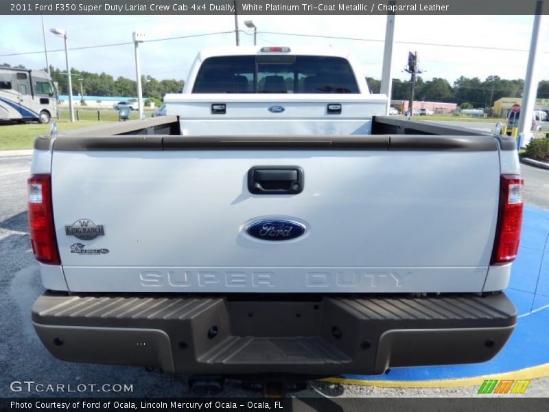 White Platinum Tri-Coat Metallic / Chaparral Leather 2011 Ford F350 Super Duty Lariat Crew Cab 4x4 Dually