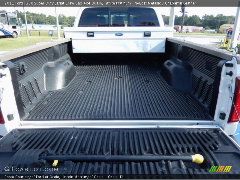 White Platinum Tri-Coat Metallic / Chaparral Leather 2011 Ford F350 Super Duty Lariat Crew Cab 4x4 Dually