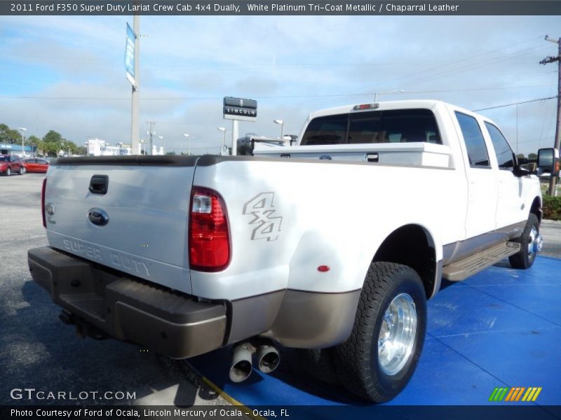 White Platinum Tri-Coat Metallic / Chaparral Leather 2011 Ford F350 Super Duty Lariat Crew Cab 4x4 Dually